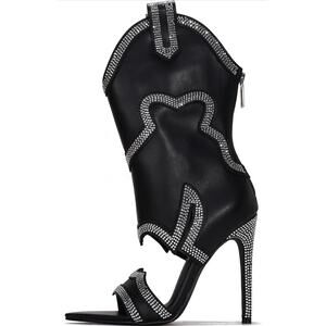 Cape Robbin Rhinestone Cowboy Boots for Women - Black Western (Nayaye)